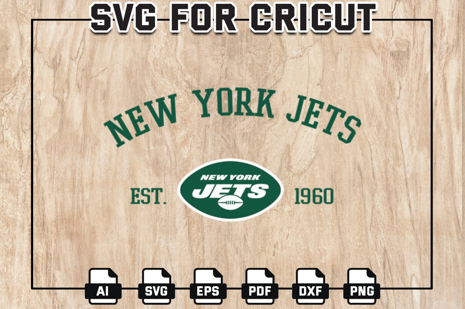 New-York-Jets Football SVG Logo Cut File, Jets NFL Logo Svg, NFL