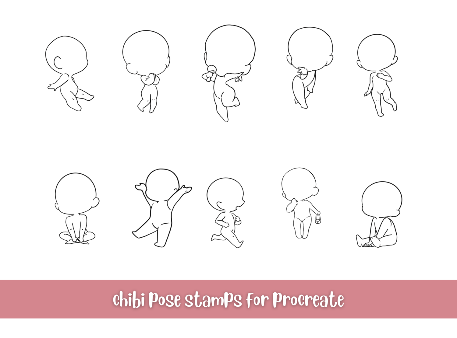 Procreate Chibi Base Chibi Pose Anime Chibi Stamp Guide 