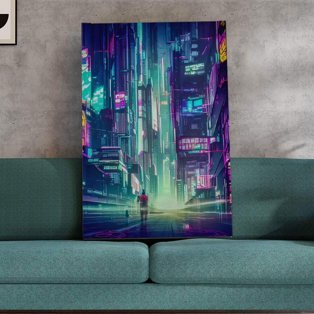 digital art download cyberpunk city theme for commercial use