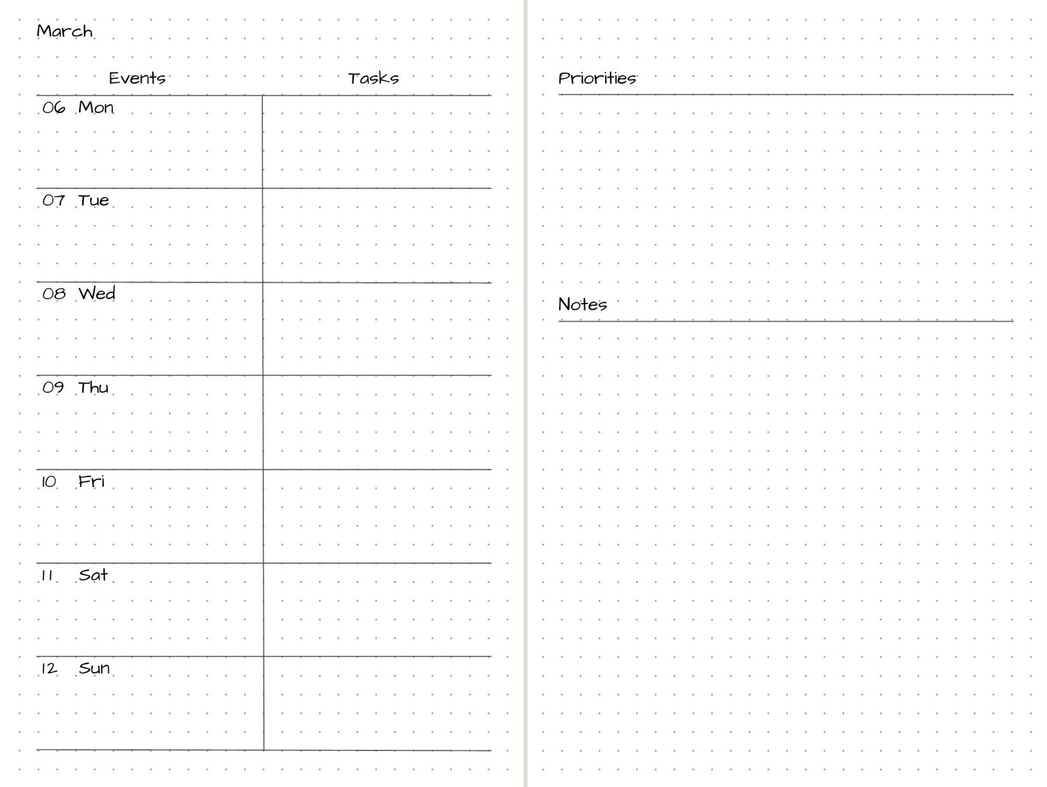 Weekly Templates