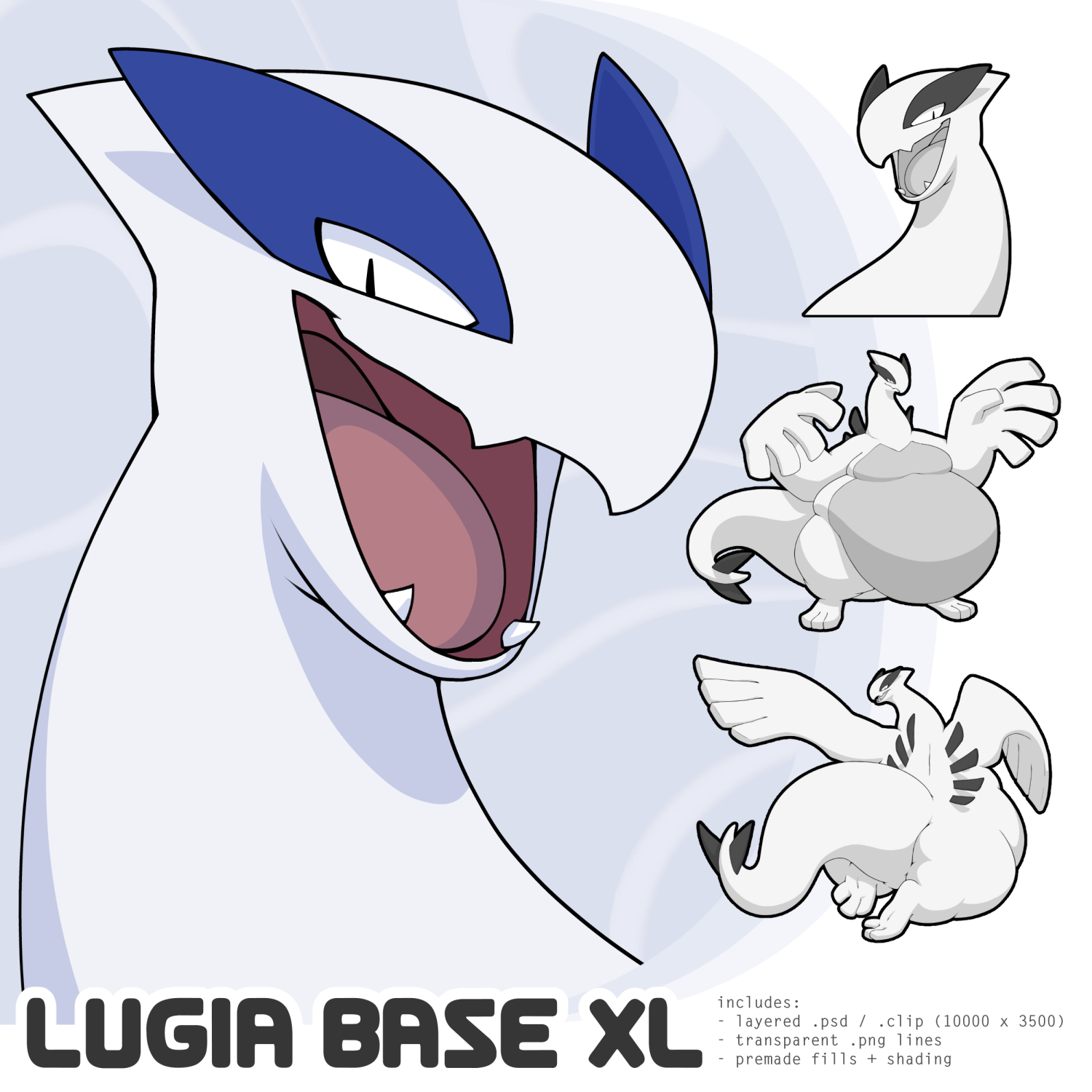 Lugia Vector Svg · Ai, Eps, Jpg, Png, Svg, Dxf, Files For Cricut Machine ·  Instant Download