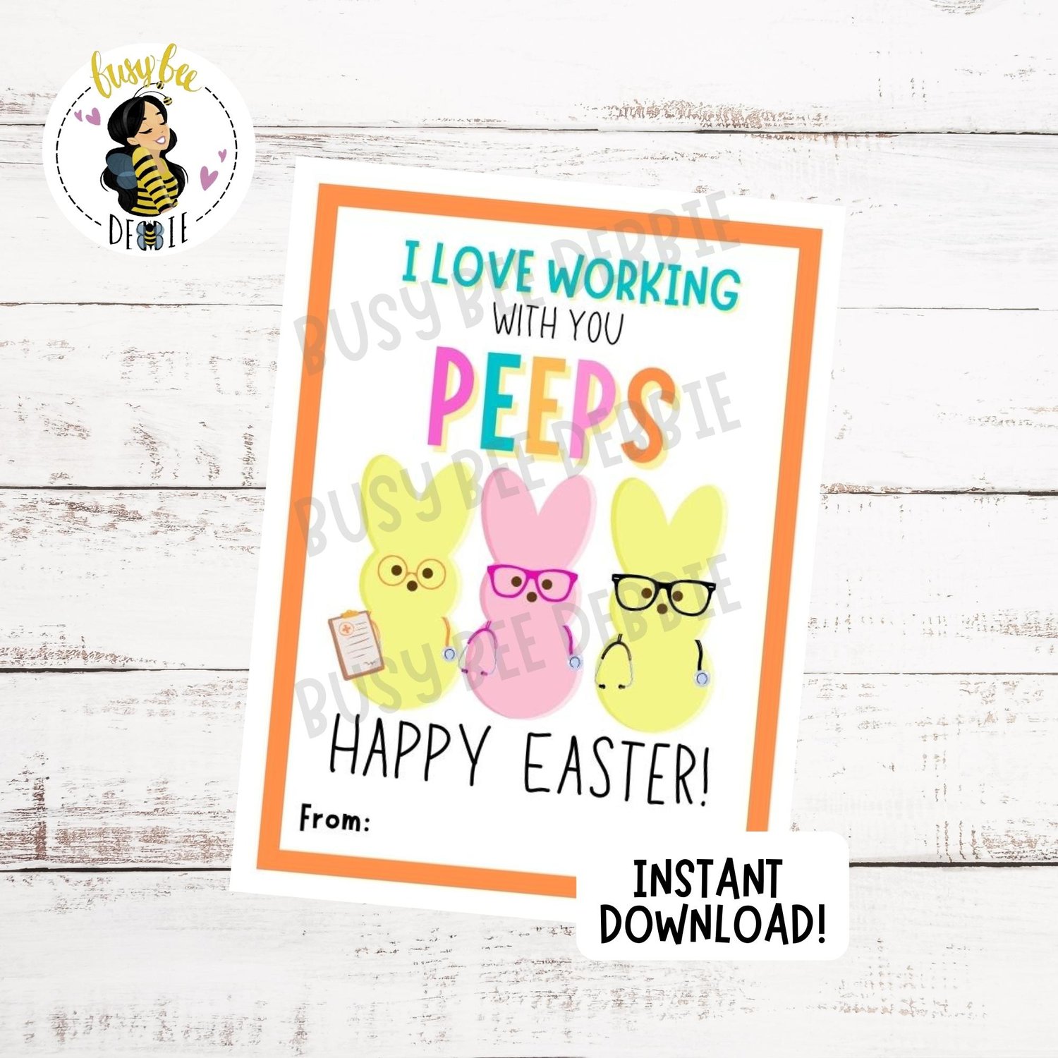 Printable Easter Peep Gift Tags, Medical Easter Tags for Coworkers,  Nurses, Doctors, Dentists, RT, NP