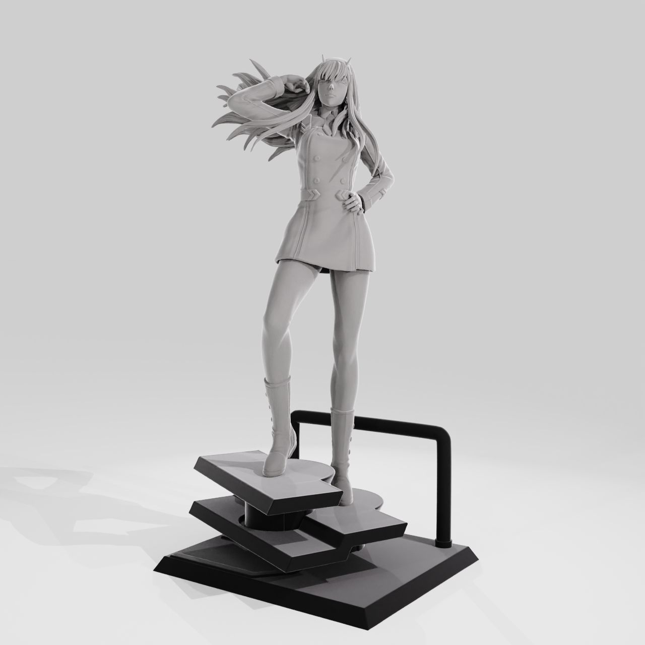 3D file ZeroTwo- STL Darling In The Franxx Anime Figurine for 3D Printing  👧・3D printable model to download・Cults