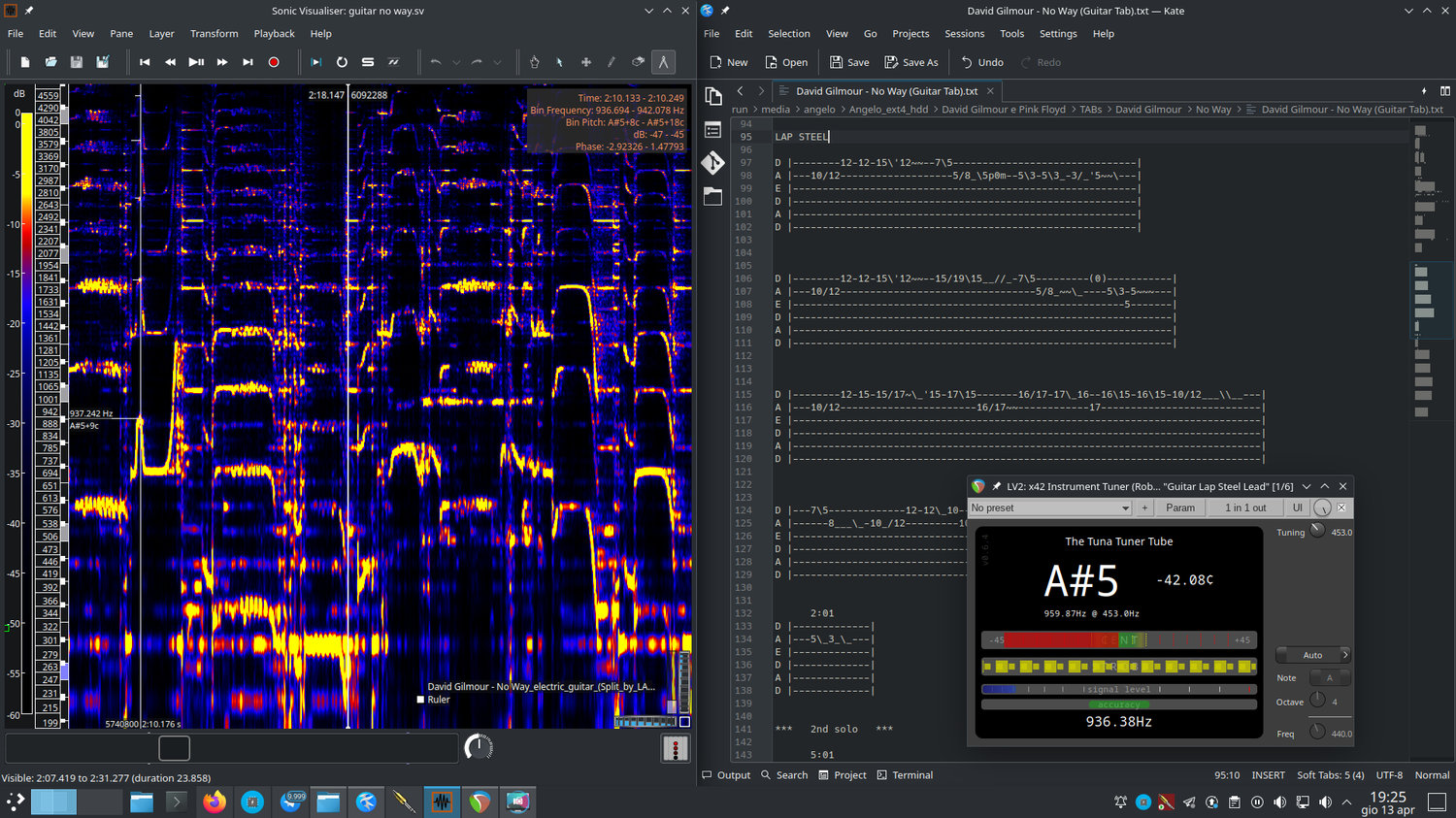 fft spectrum song sonic visualiser