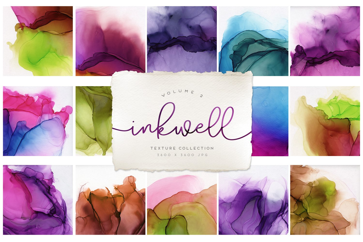 digital alcohol ink paintings on a canvas paper background in a wash of vibrant colors