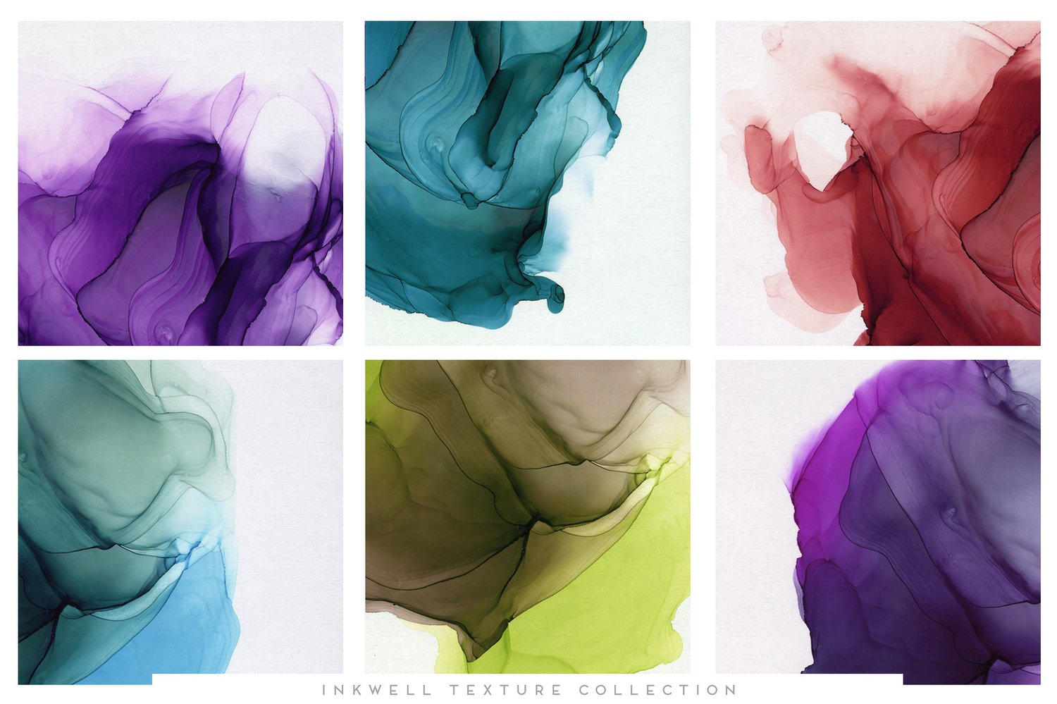 digital alcohol ink paintings on a canvas paper background in a wash of vibrant colors