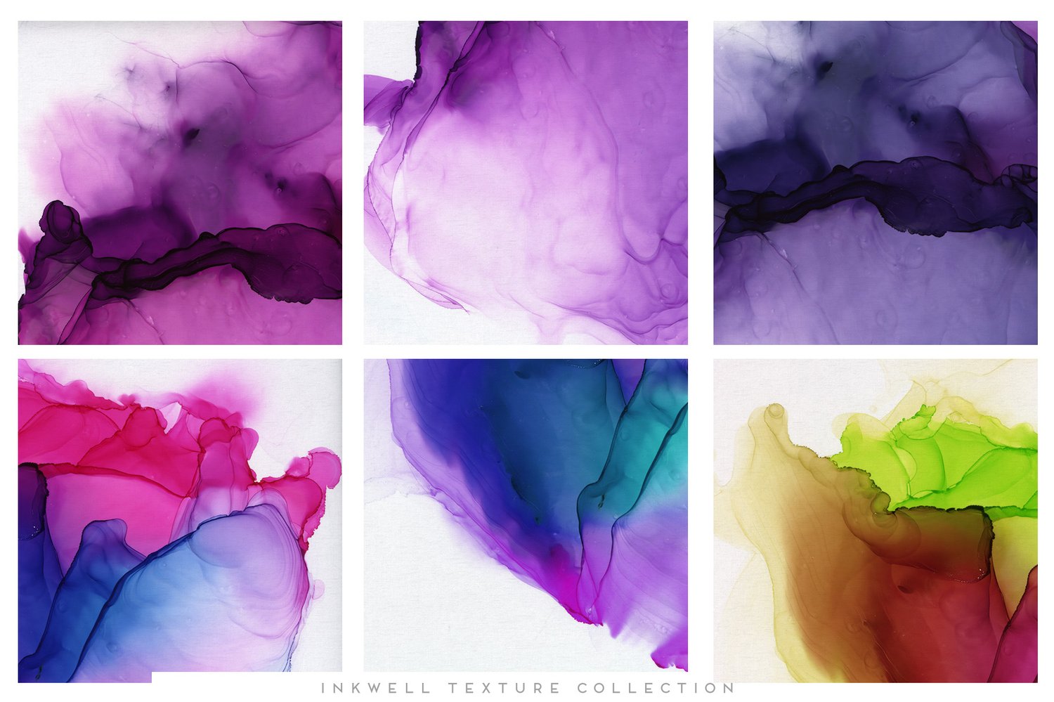 digital alcohol ink paintings on a canvas paper background in a wash of vibrant colors
