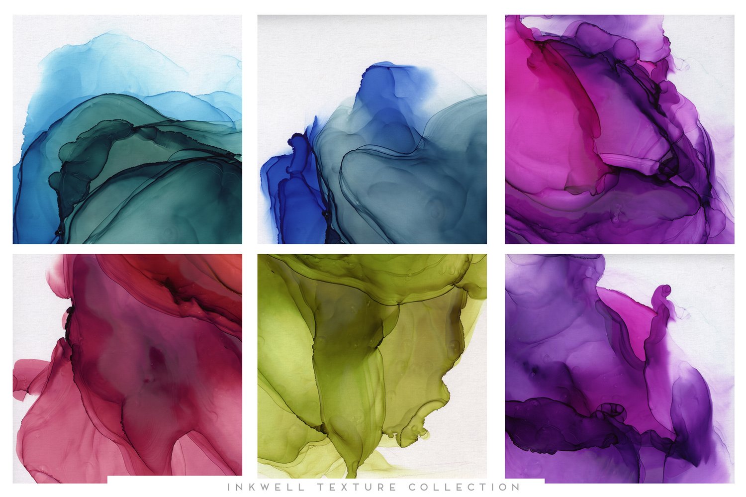 digital alcohol ink paintings on a canvas paper background in a wash of vibrant colors