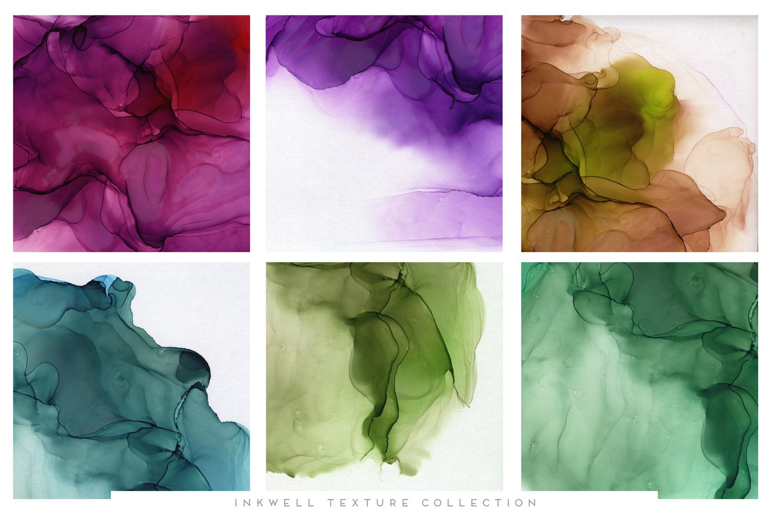 digital alcohol ink paintings on a canvas paper background in a wash of vibrant colors