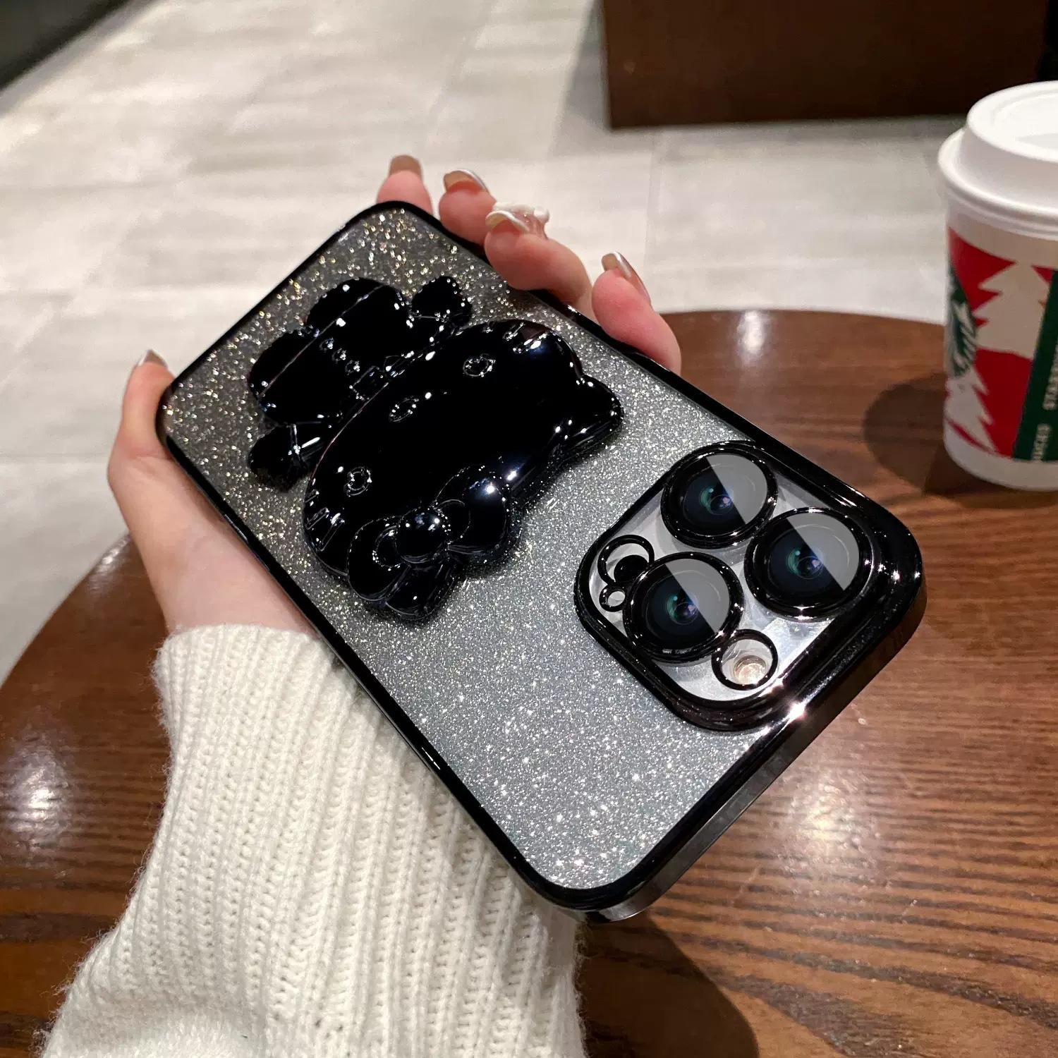 Cute Hello-Cat Glitter Gradient Phone Case