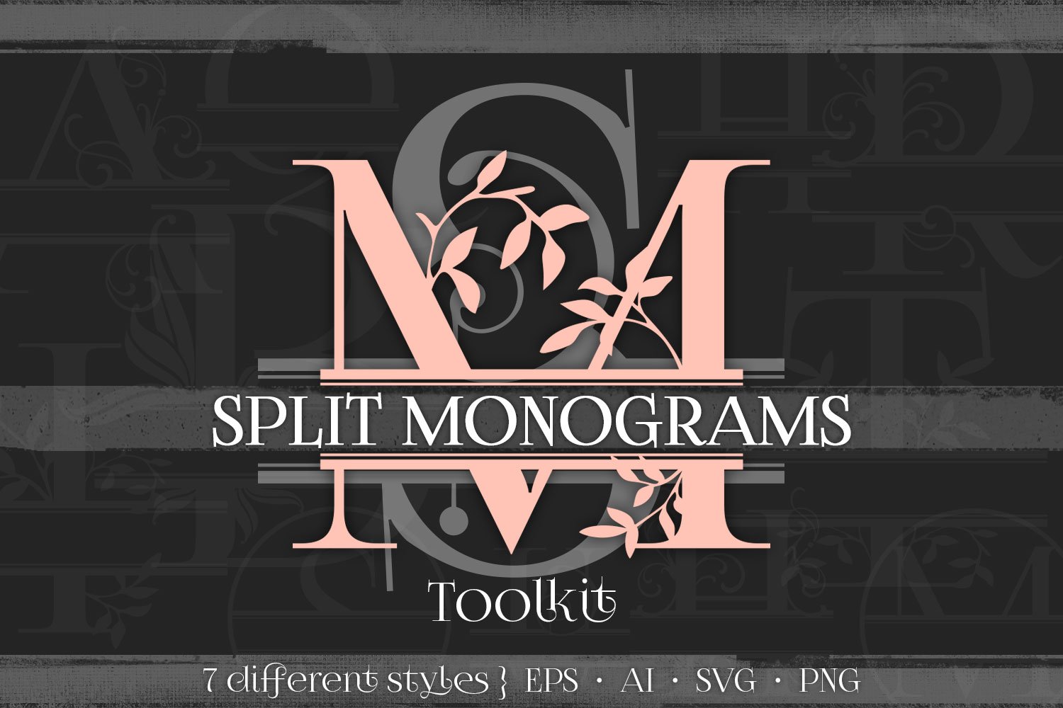 split monograms toolkit vector floral monograms