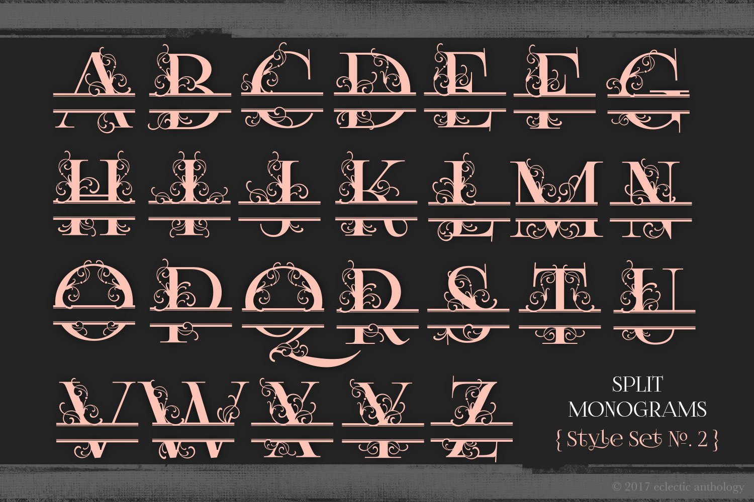 split monograms toolkit vector floral monograms