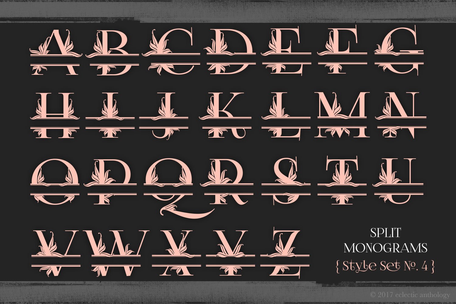 split monograms toolkit vector floral monograms