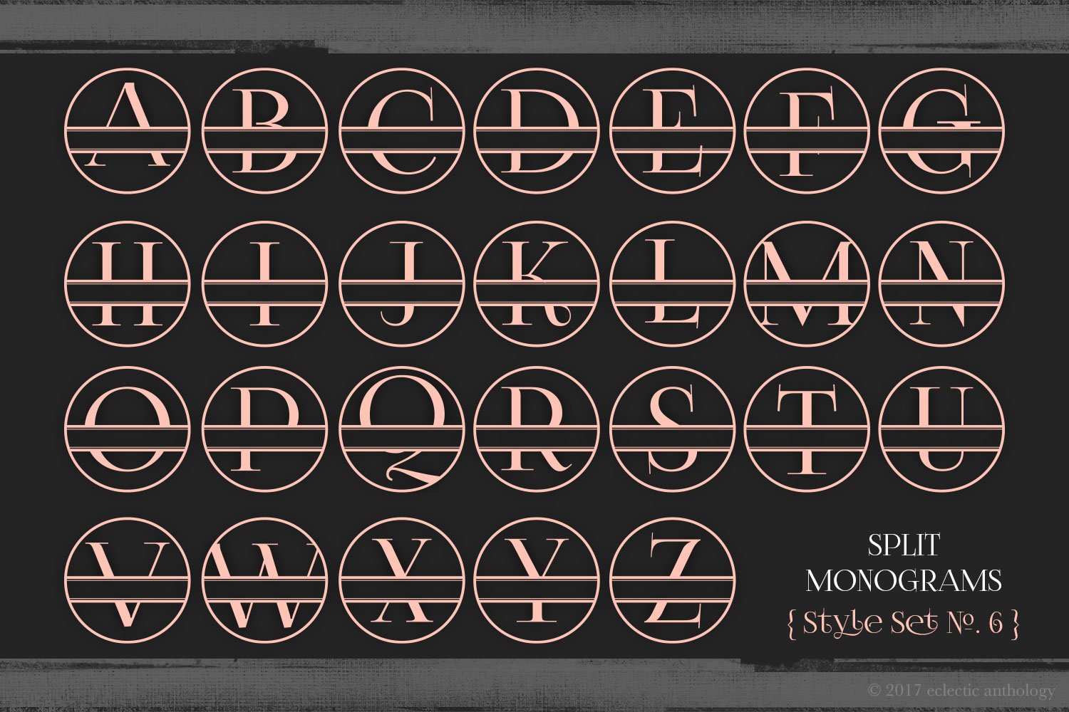 split monograms toolkit vector floral monograms