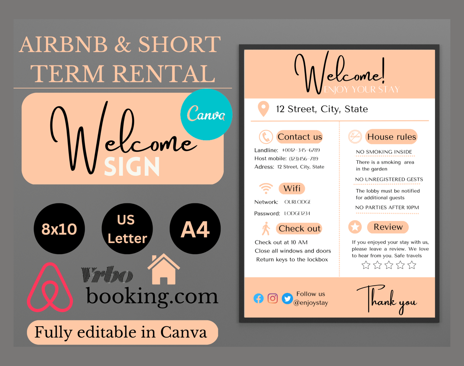 AIRBNB Welcome Sign