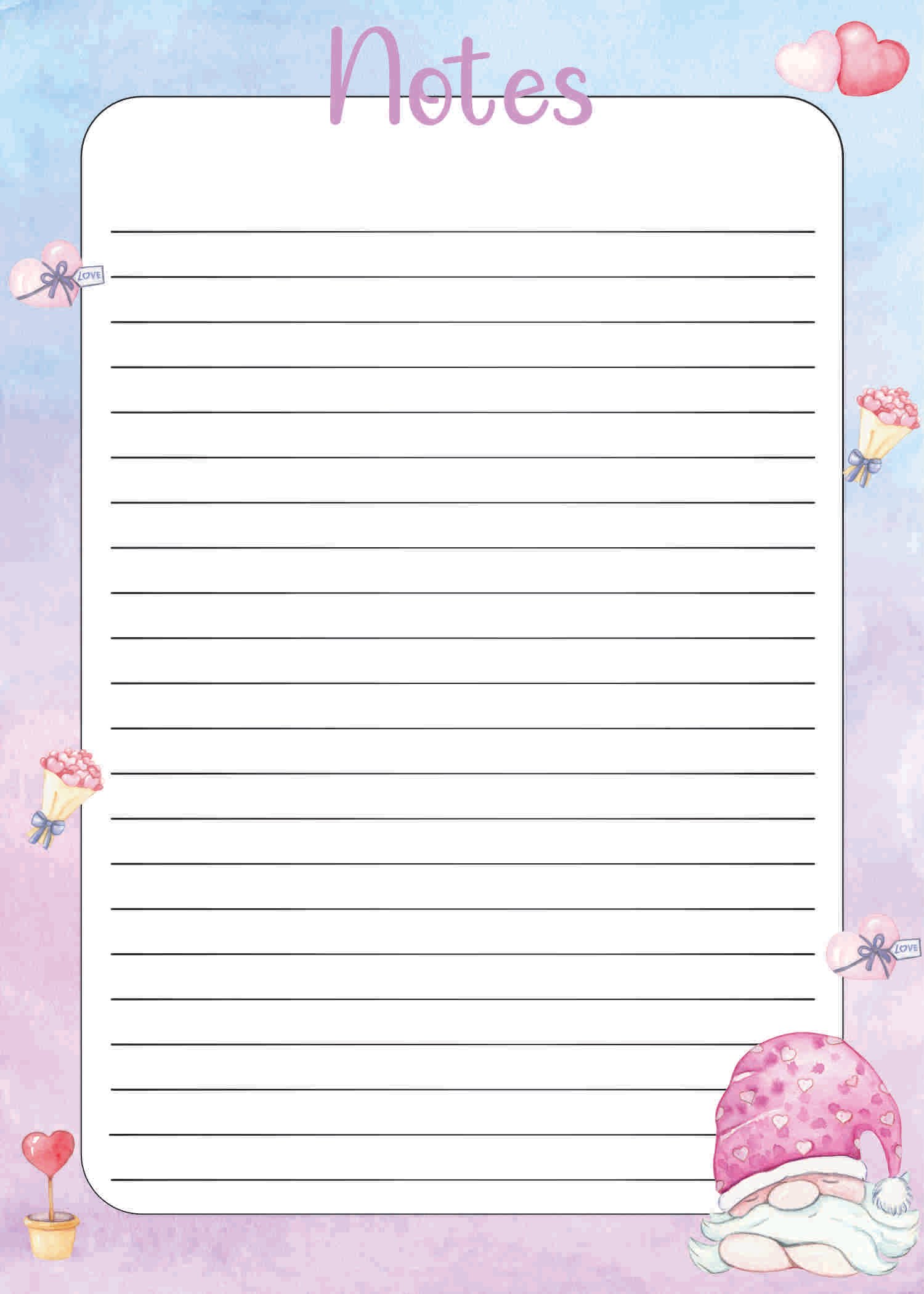 Printable notepads