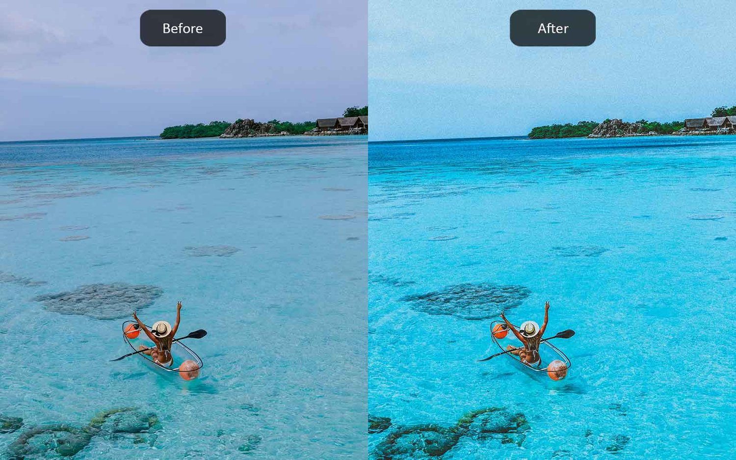 Tropical Island - Lightroom Presets - Before-After