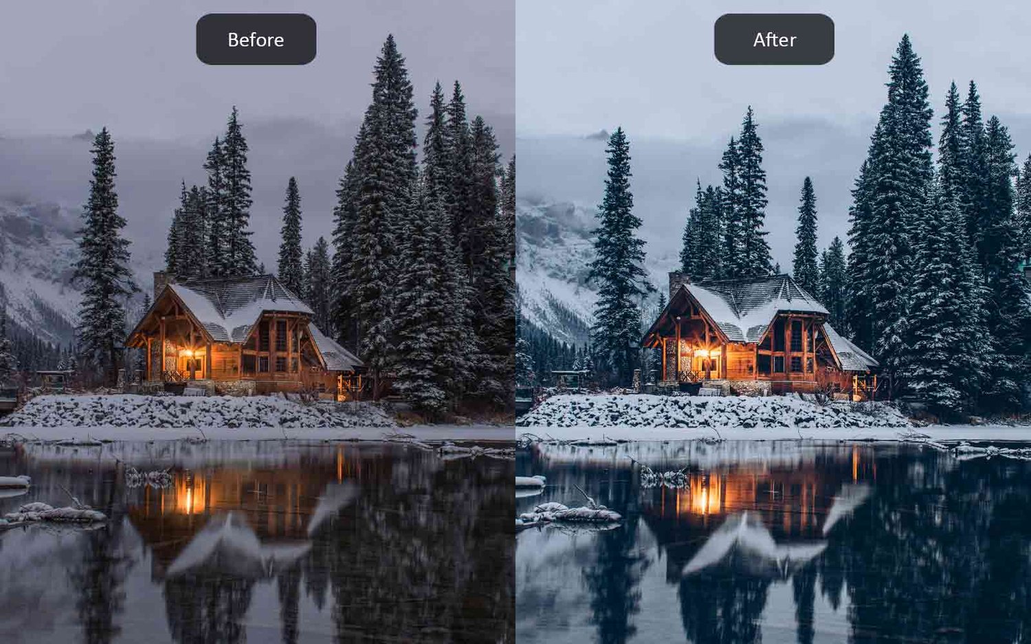 Winter Vibes - Lightroom Presets - Before-After