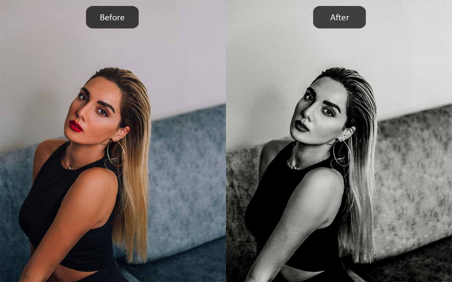 Black & White - Lightroom Presets - Before-After