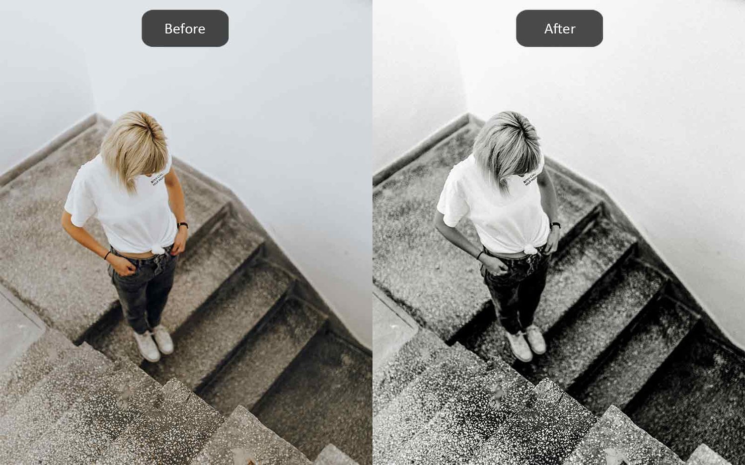 Black & White - Lightroom Presets - Before-After