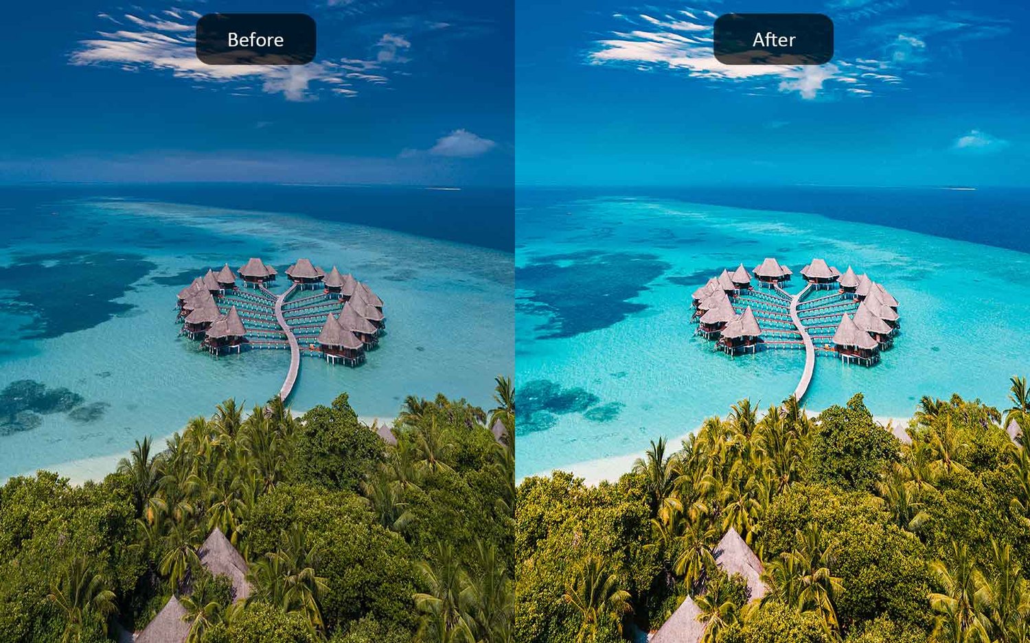 Tropical Island - Lightroom Presets - Before-After