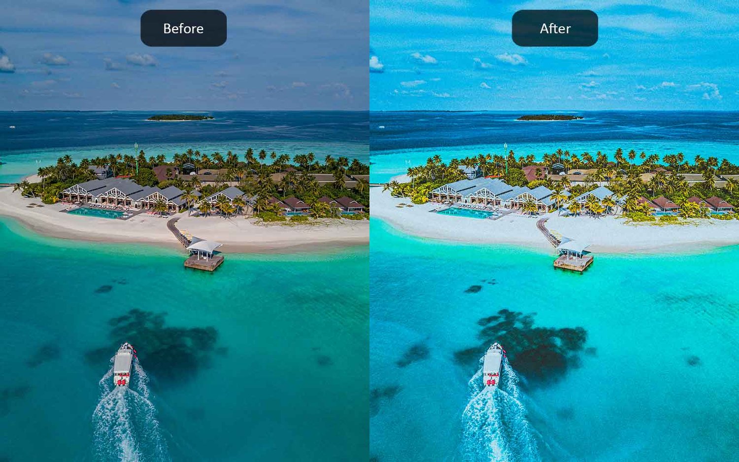 Tropical Island - Lightroom Presets - Before-After