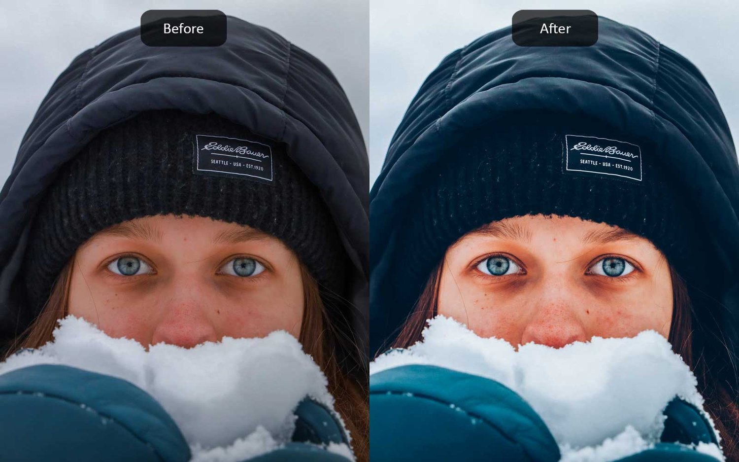 Winter Vibes - Lightroom Presets - Before-After
