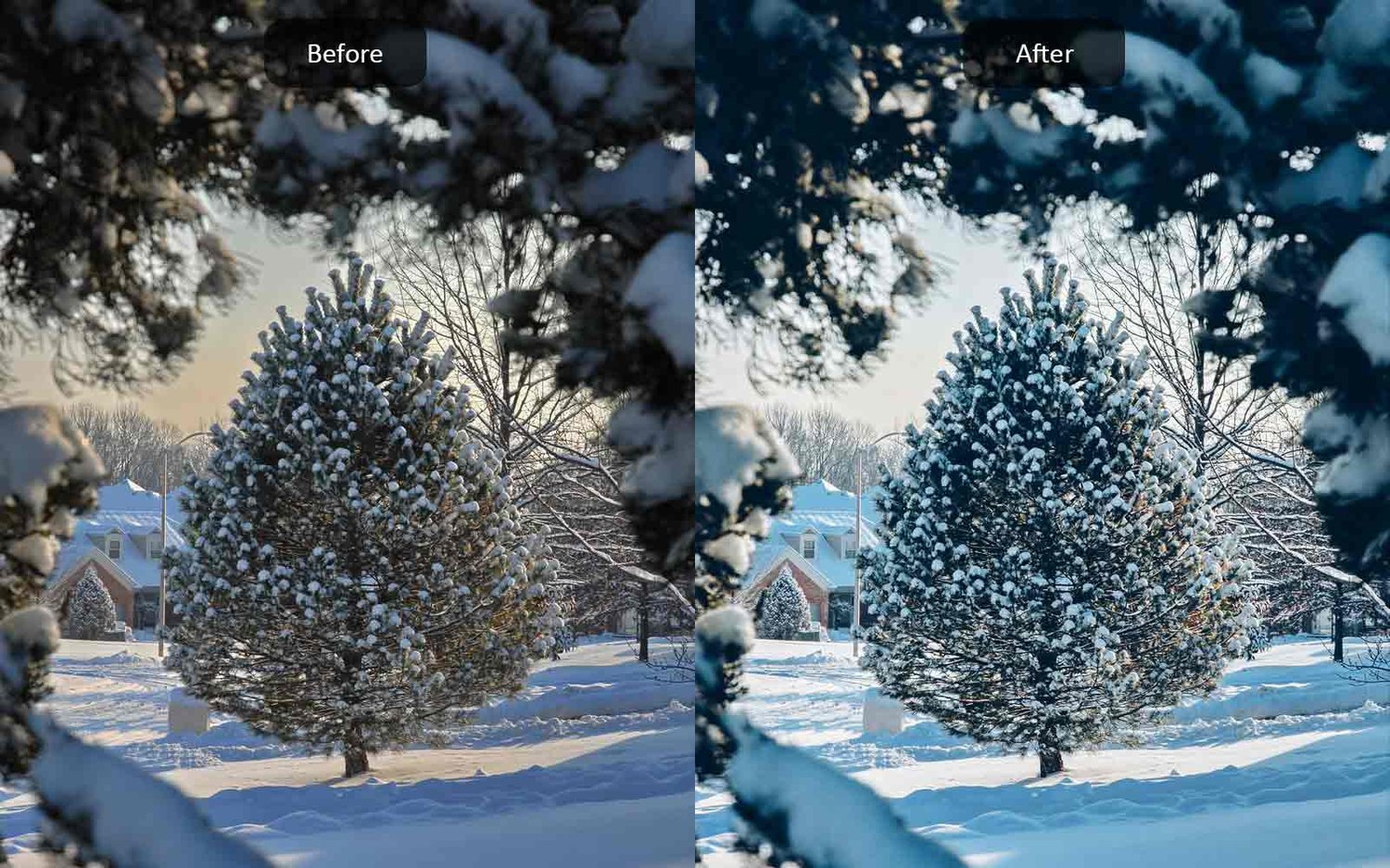 Winter Vibes - Lightroom Presets - Before-After