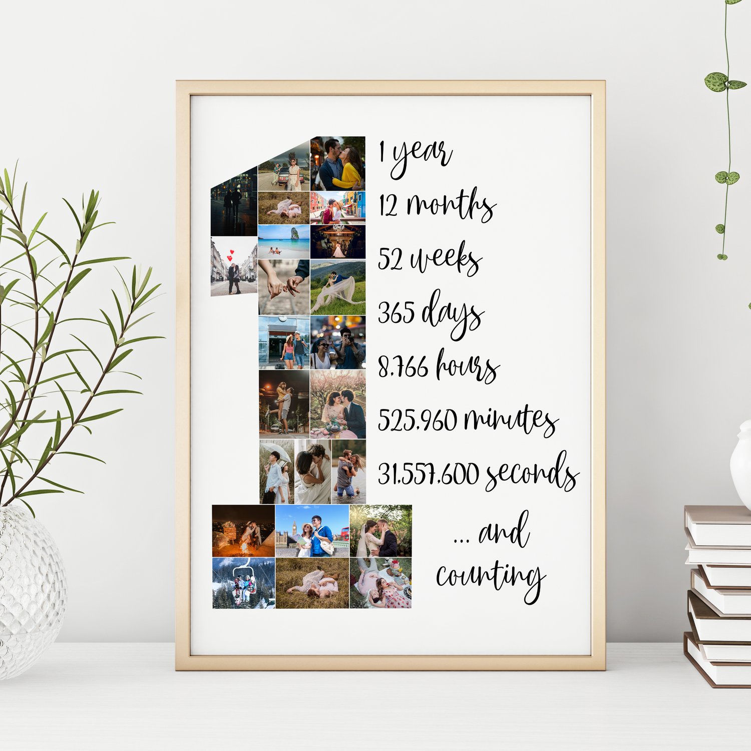 Personalized Picture Frames 1st 1 Year Anniversary Gift For Boyfriend  Girlfriend
