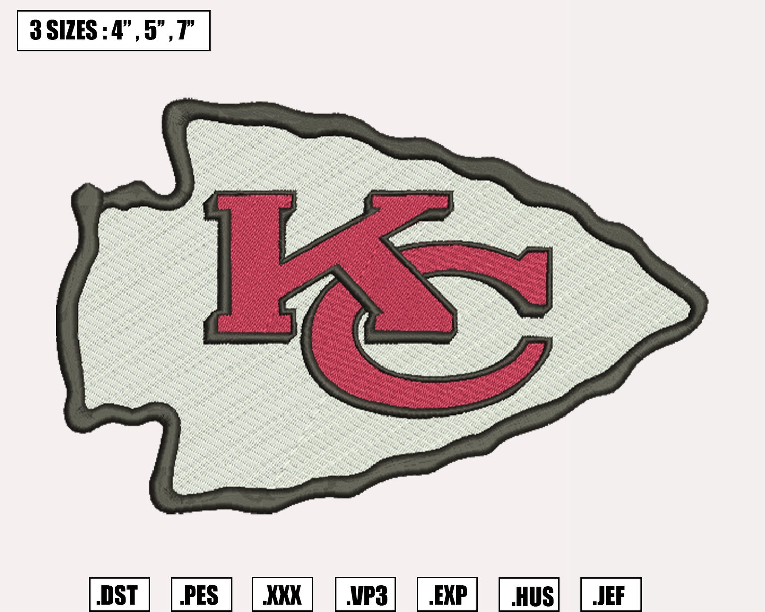 Kansas City Chiefs Patch - NFL Sports Team Logo - Embroidered