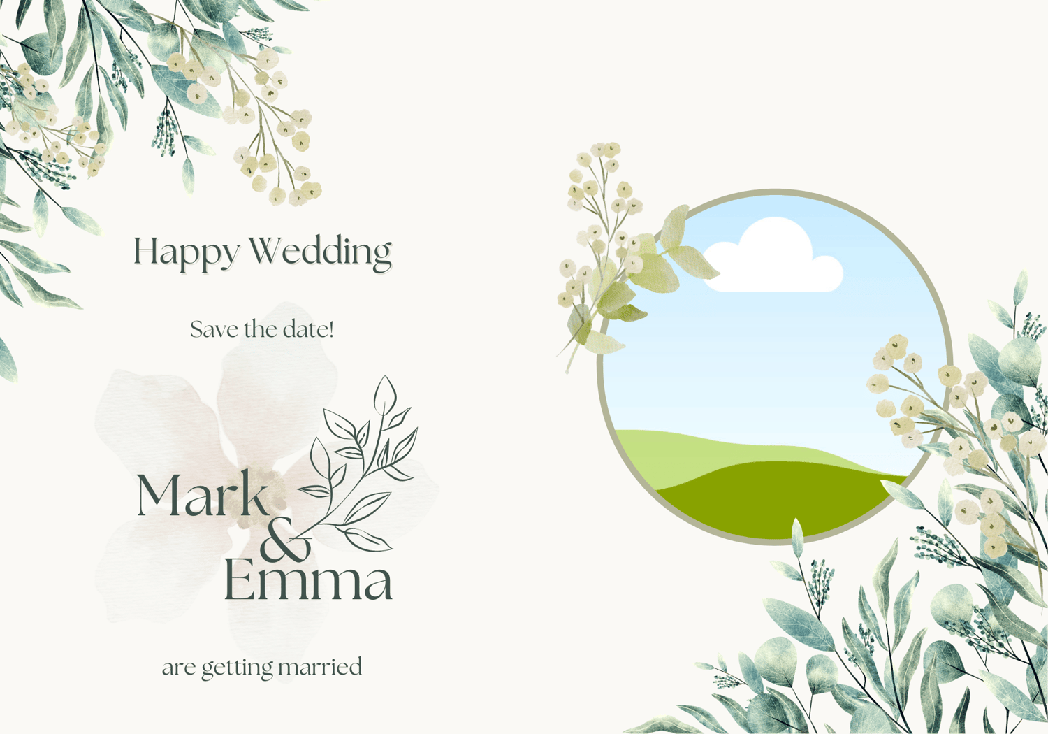 Fresh Elegance Invitation | Customizable Canva Template | Digital Download. Outside