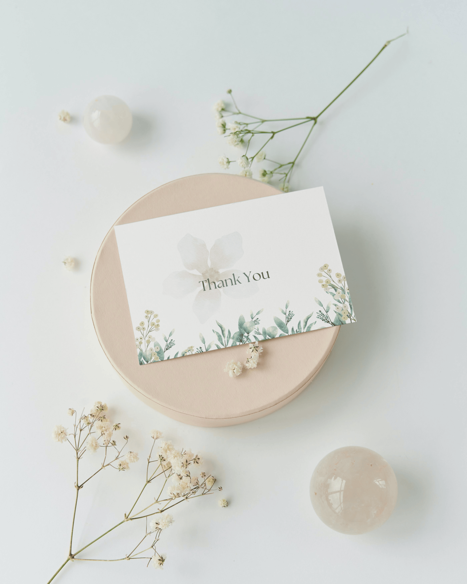 Fresh Elegance Folded Card Landscape | Customizable Canva Template | Digital. Mock outside front