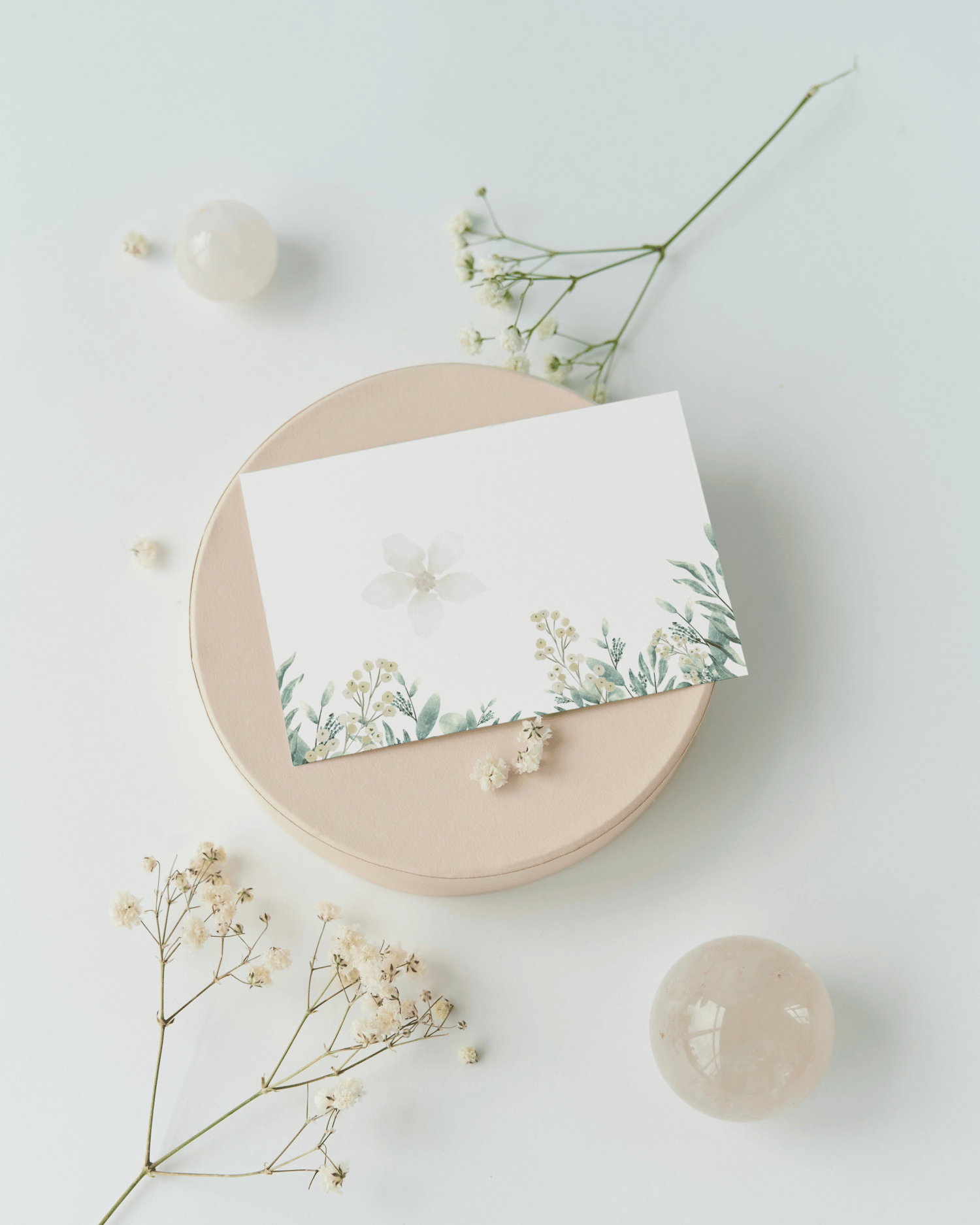 Fresh Elegance Folded Card Landscape | Customizable Canva Template | Digital. Mock outside back