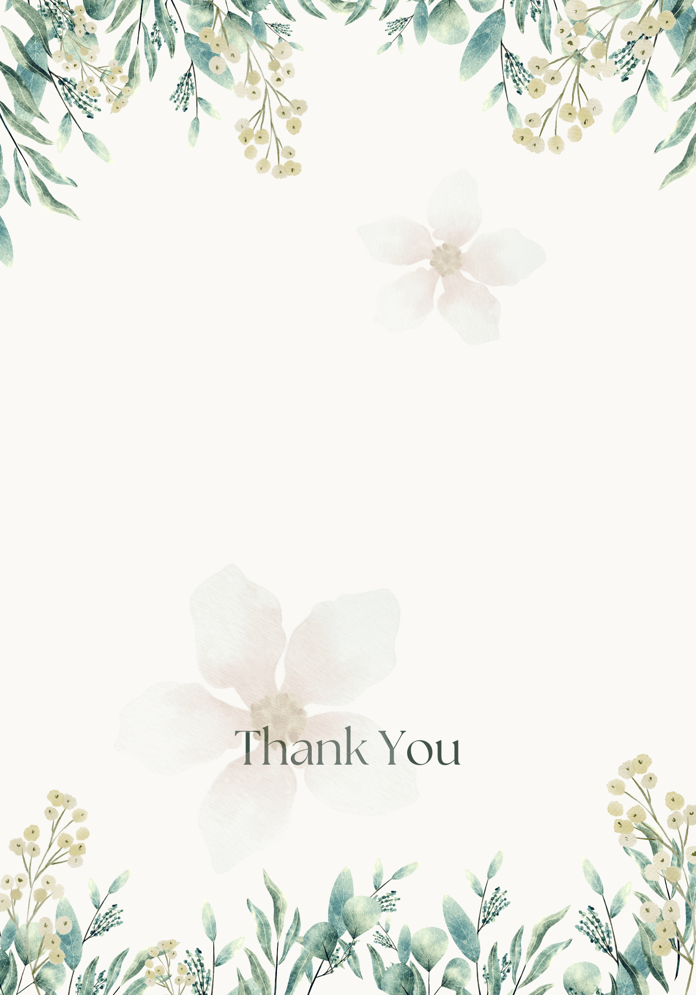 Fresh Elegance Folded Card Landscape | Customizable Canva Template | Digital. Outside design