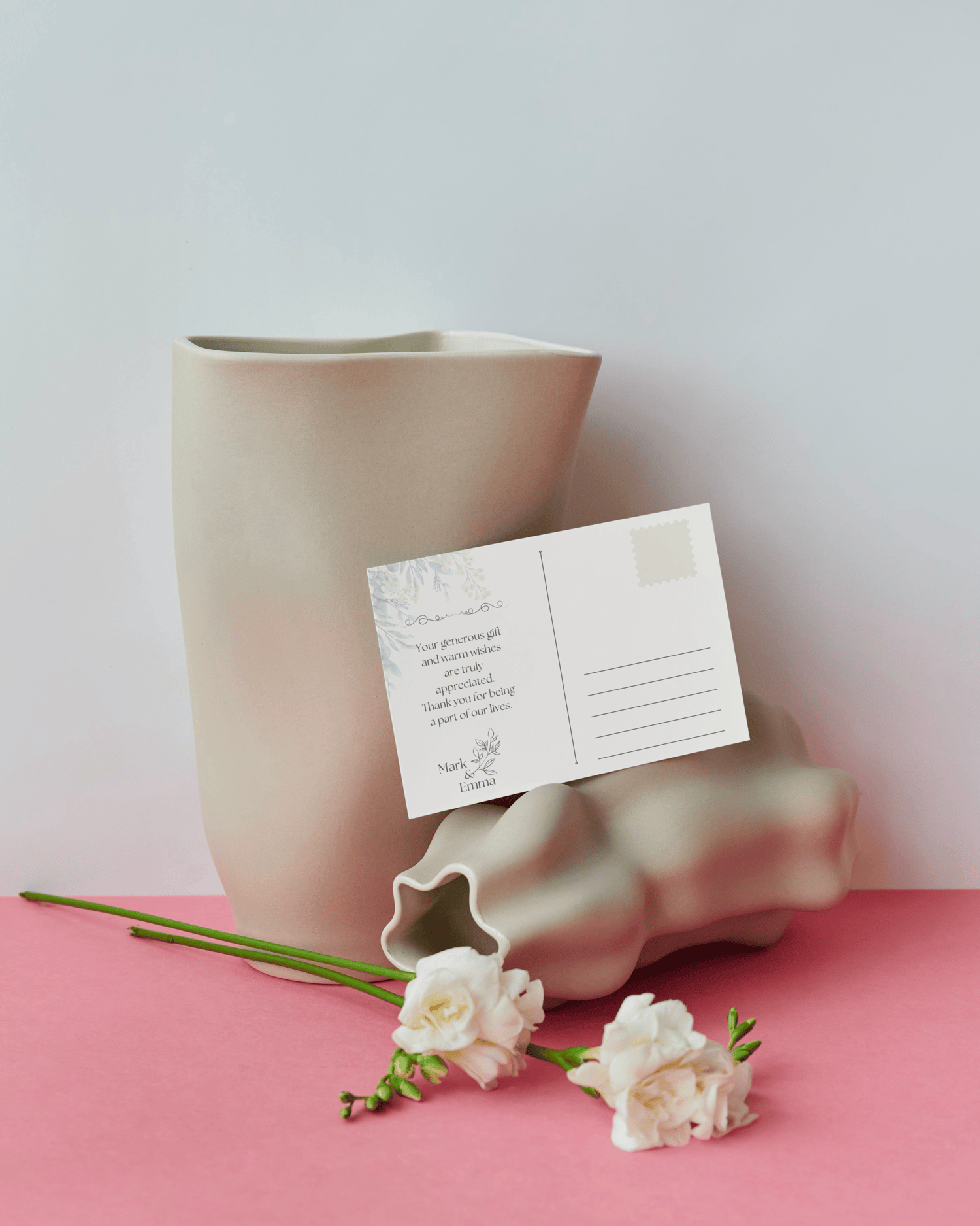 Fresh Elegance Postcard | Customizable Canva Template | Digital Download. Mock back
