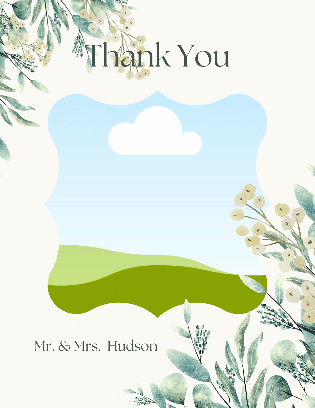 Fresh Elegance Postcard Portrait | Customizable Canva Template | Digital Download. Front design