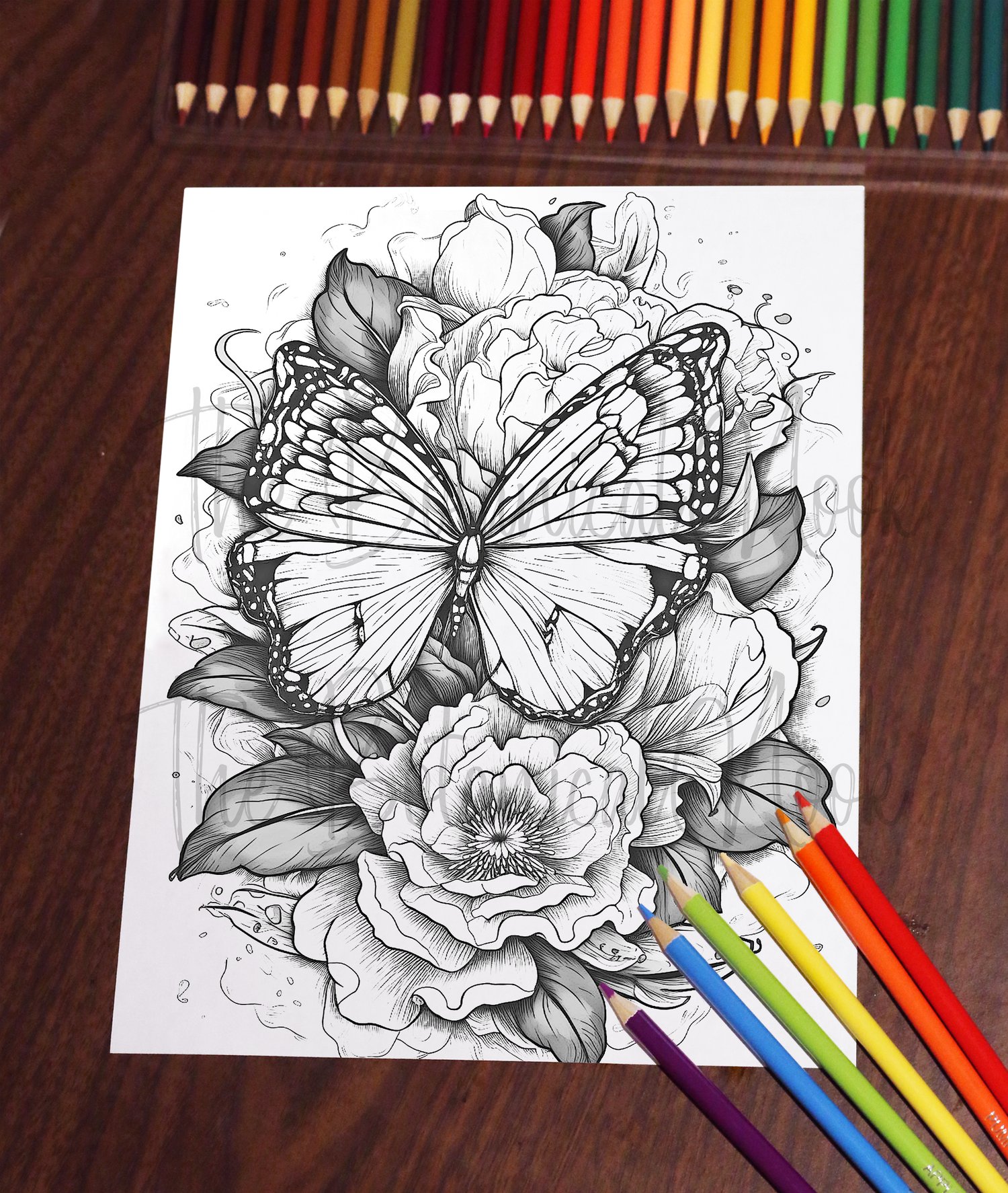 25 Butterflies Coloring Book, Adults kids Instant Download -Grayscale  Coloring Book - Printable PDF, Butterfly coloring, flower coloring - Payhip