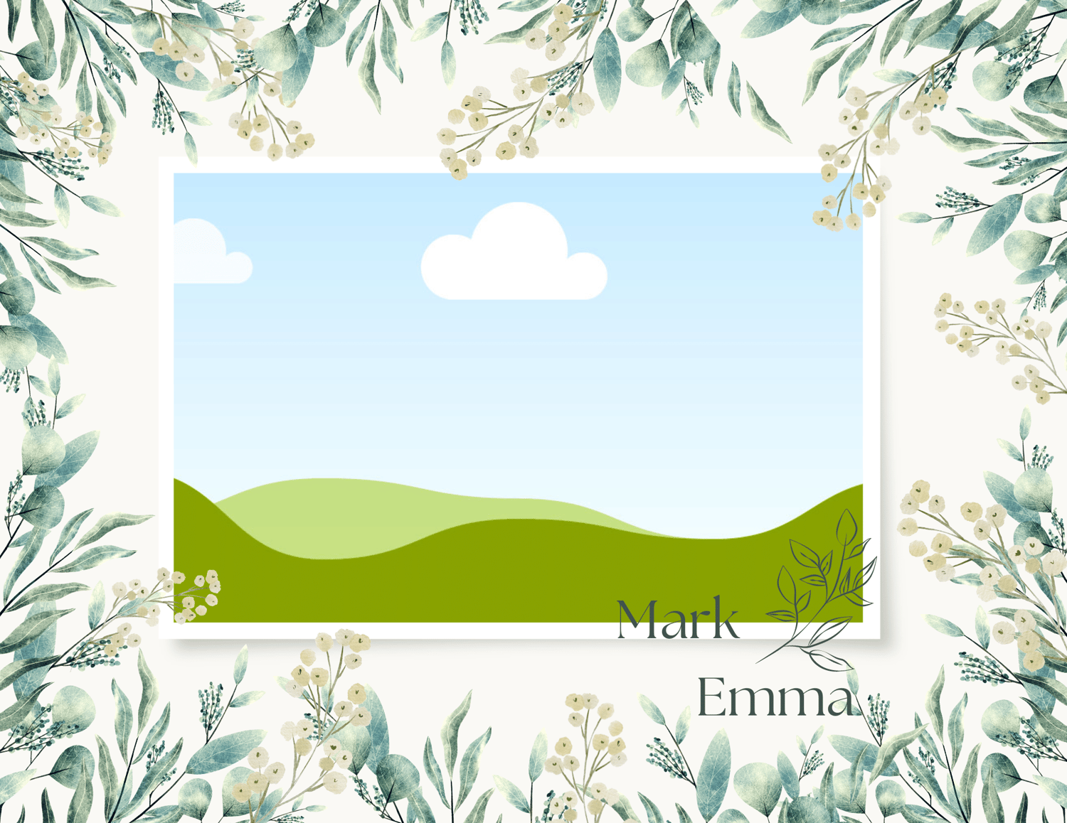 Fresh Elegance Photo Book Landscape | Customizable Canva Template | Digital. Front design