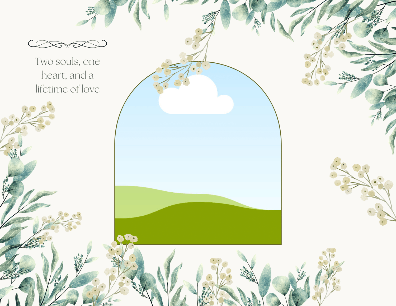 Fresh Elegance Photo Book Landscape | Customizable Canva Template | Digital. Inside page design