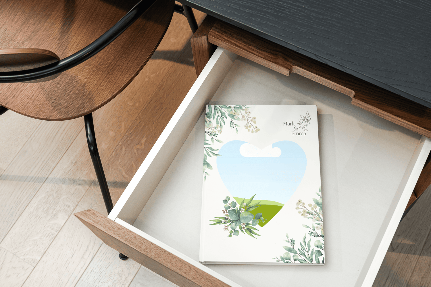 Fresh Elegance Photo Book Portrait | Customizable Canva Template | Digital. Mock front cover