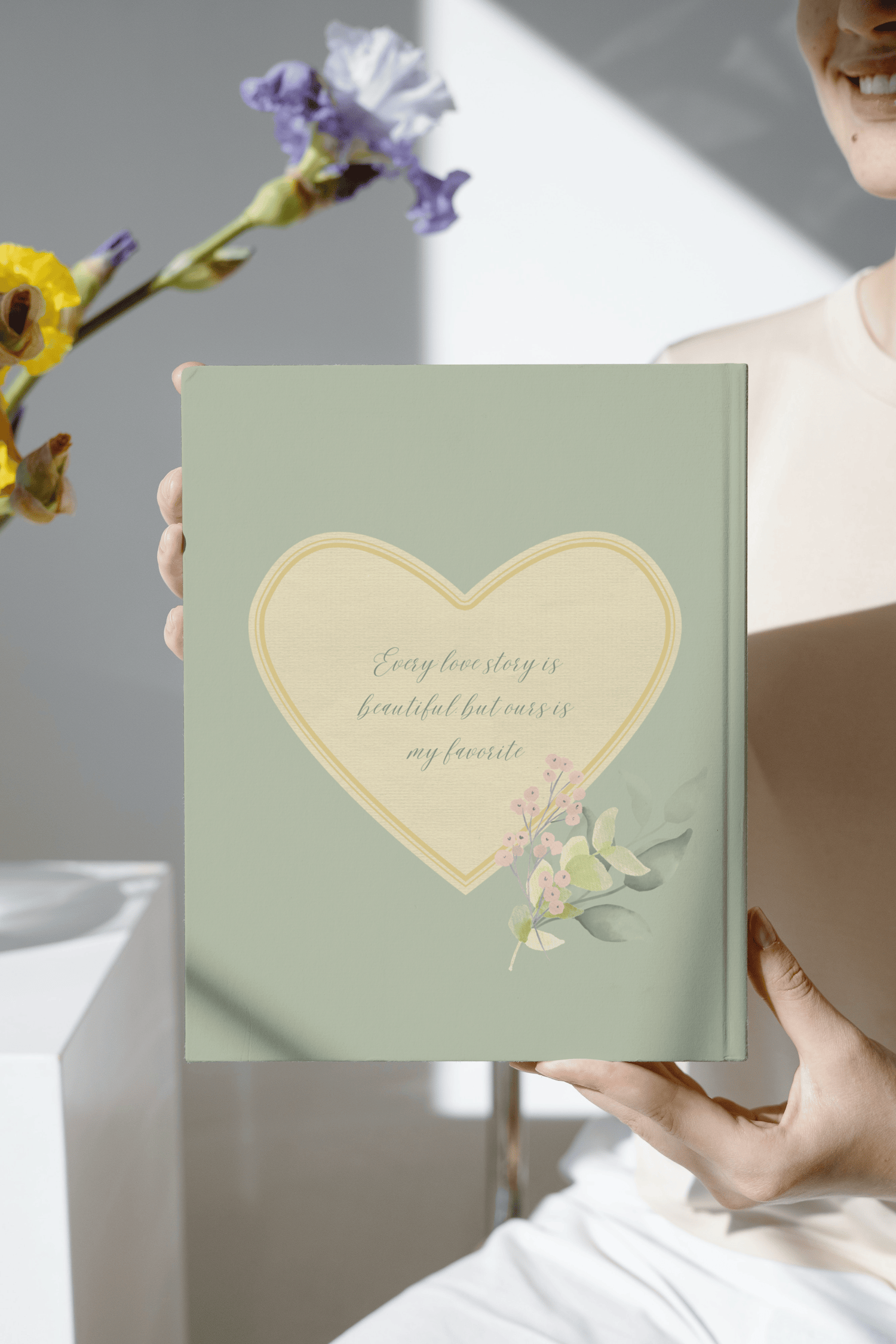 Fresh Elegance Photo Book Portrait | Customizable Canva Template | Digital. Mock back cover