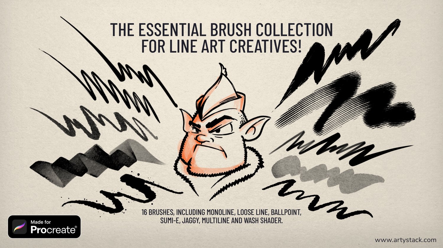 Procreate LINEART brushes / Essential Brushset by Art4Anj 