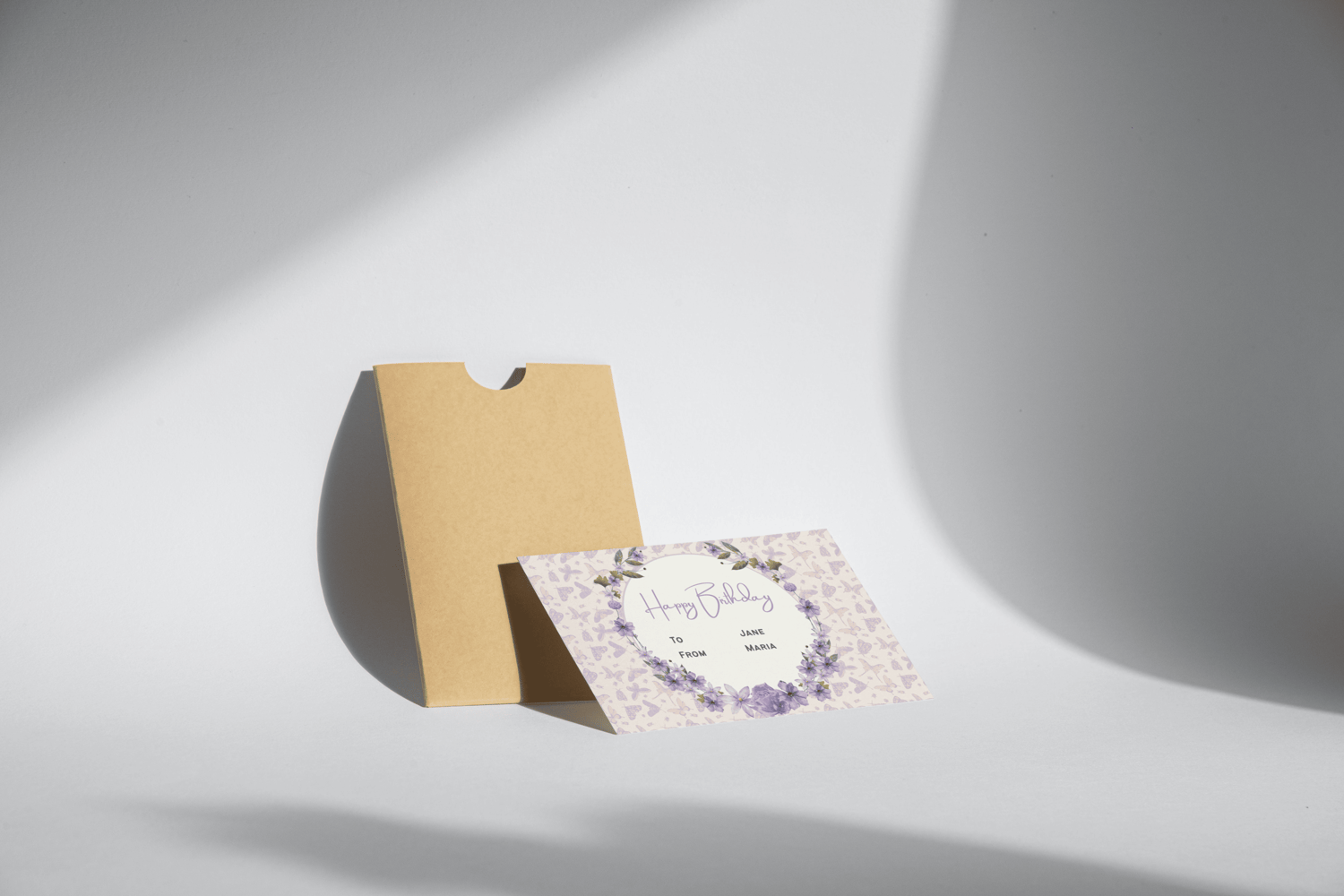 Delicate Purple Floral Frame Gift/Favor Tag | Customizable Canva Template | Digital. Mock image