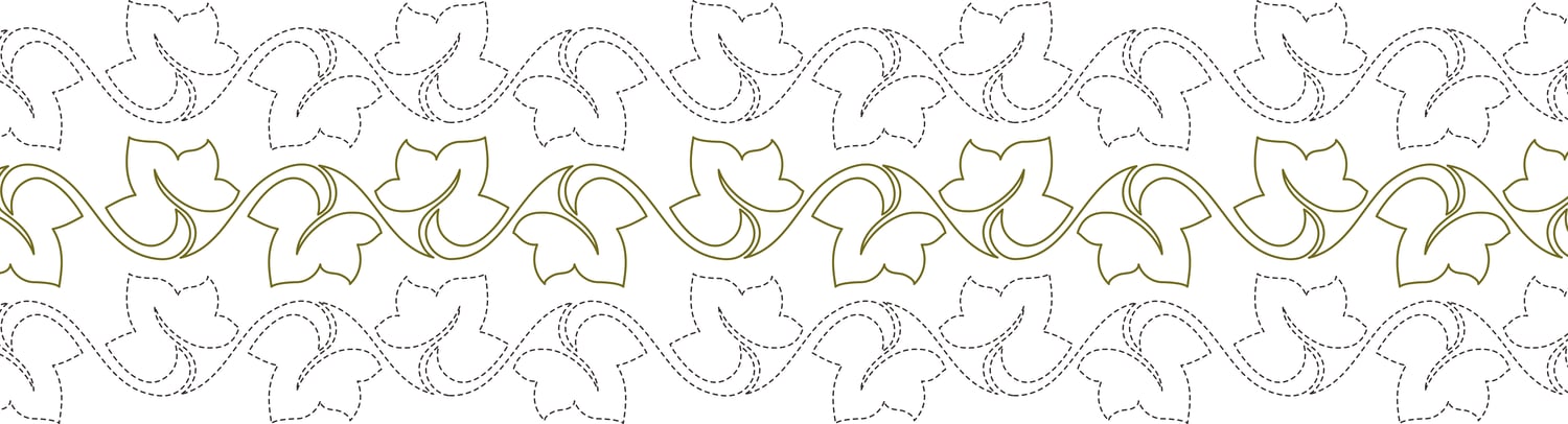 A row of continuous line repeating Ivy leafs