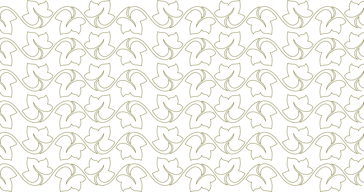 Pantograph pattern showing a repeating ivy leaf design