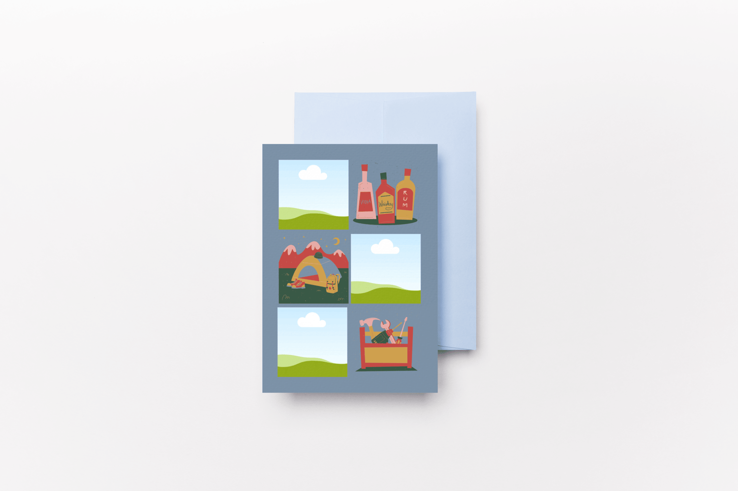 Customizable Father's Day Card Template - 'Happy Father's Day' and Photo Frames, mock image