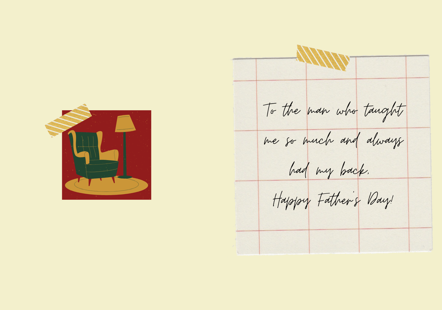 Customizable Father's Day Card Template - 'Happy Father's Day' and Photo Frames, inside