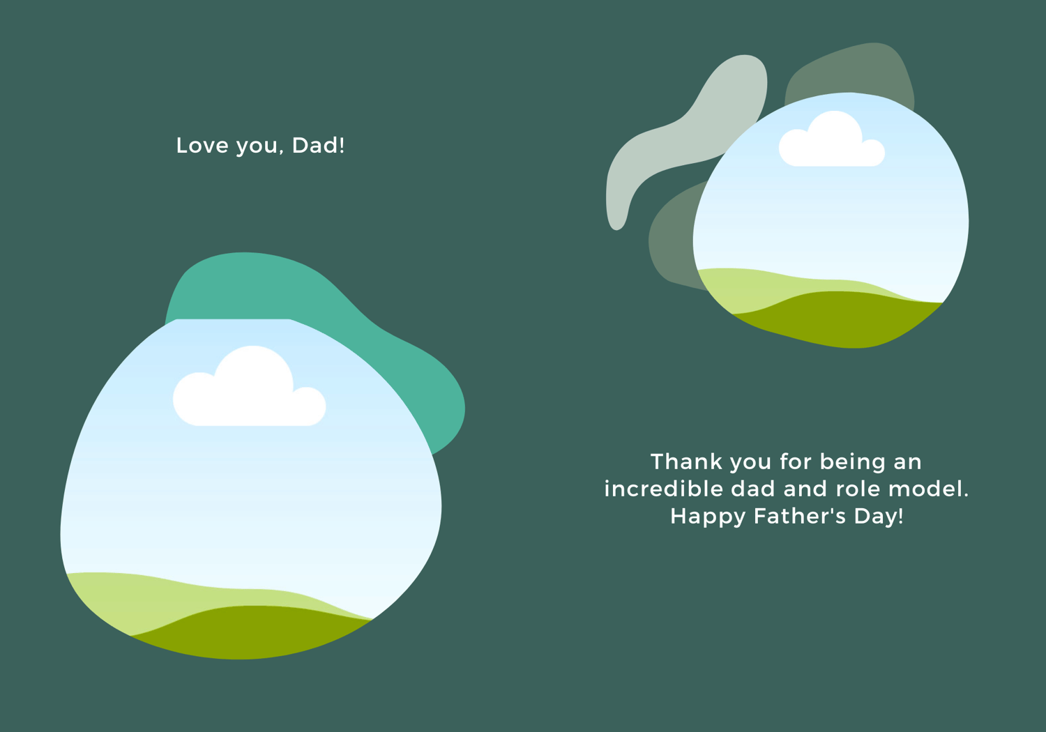 Customizable Father's Day Card Template - 'My Hero' and Photo Frames, inside