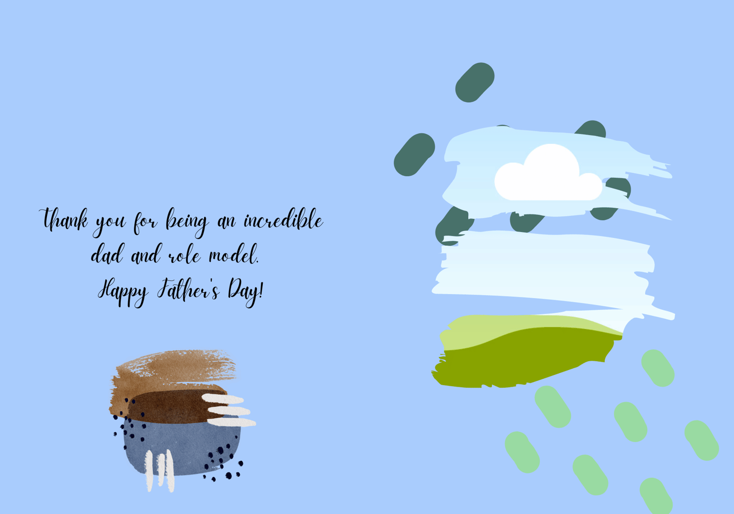 Customizable Father's Day Card Template - 'Amazing Dad' and Photo Frames, inside