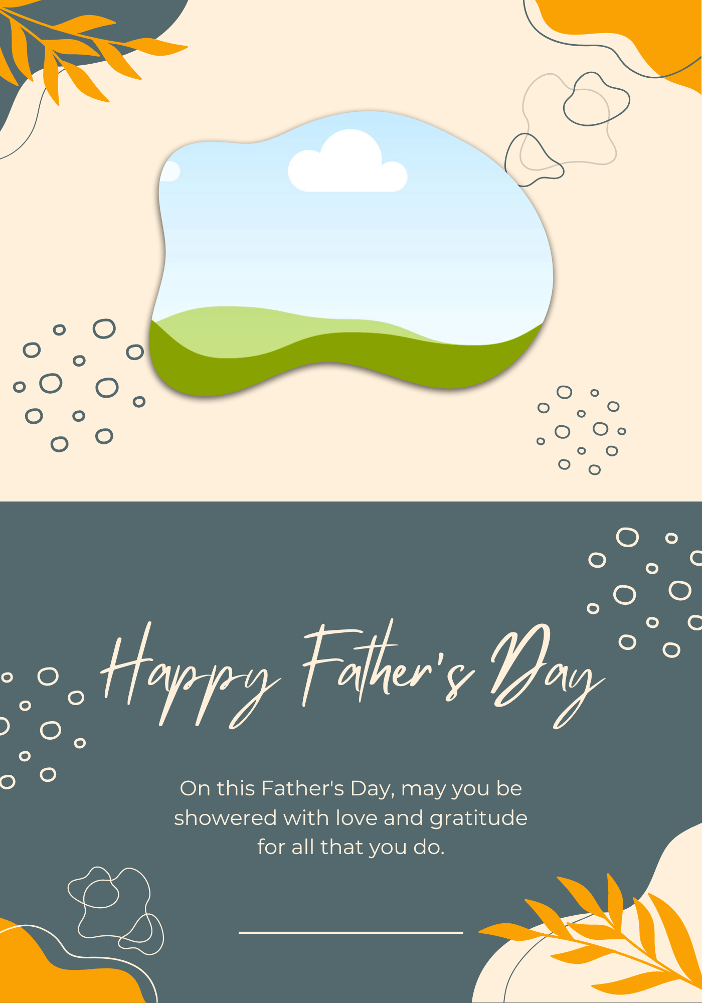 Customizable Father's Day Card Template - 'Awesome Dad' and Photo Frames, Landscape, inside